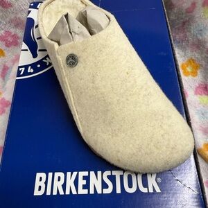 Birkenstock zermatt Ecru Wool Clogs